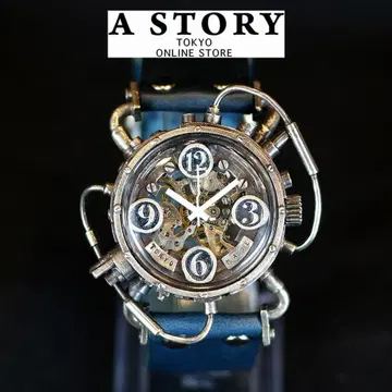 스팀펑크 손목시계 실버 925 자동 태엽 기계식 A STORY TOKYO