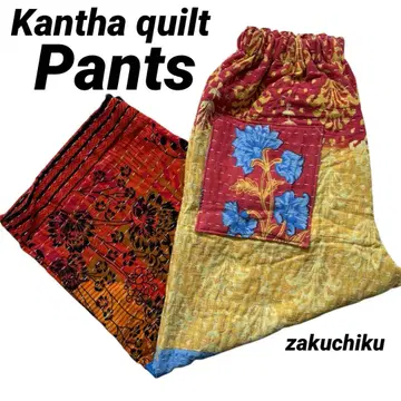 인도 랠리 퀼트 zakuchiku 와이드 팬츠