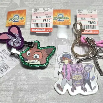 디즈니 주토피아2 멀티 클립 키링 시마무라 나카지마 자매