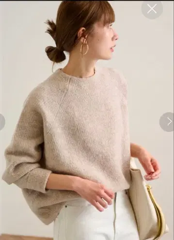 FRAMeWORK 프레임워크 부클 압축 풀오버 니트 베이지