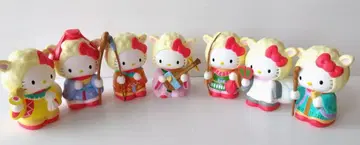 헬로키티 양 칠복신 피규어 저금통 7개 세트