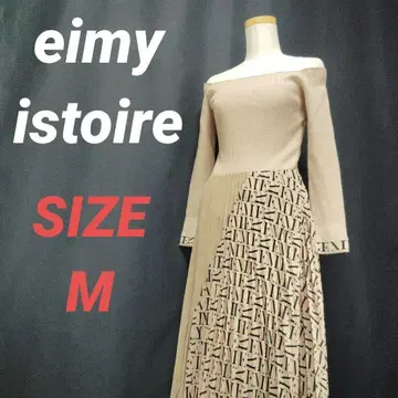 eimy istoire 니트 도킹 원피스 플리츠 오프숄더