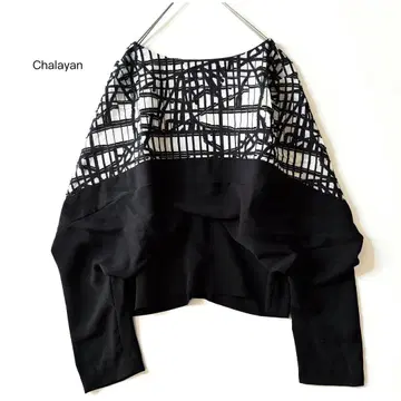 chalayan 후세인 찰라얀 절개 블라우스 오프숄더 티셔츠