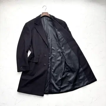 이자이아 캐시미어 에스트네이션 별주 체스터 코트 블랙 48