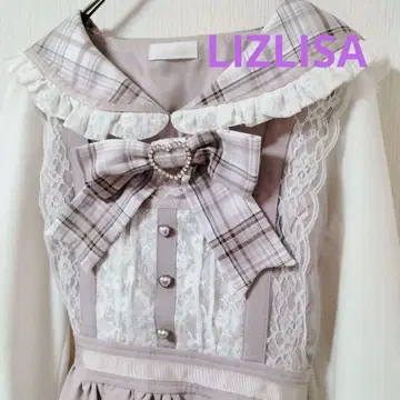 LIZLISA 레이스 에이프런 카슈쿨 원피스 핑크