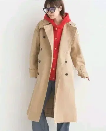 베이지 트렌치코트 더블 브레스트 OMNES supremo 새상품