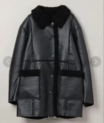 JEANASIS 비건 레더 보아 코쿤 코트