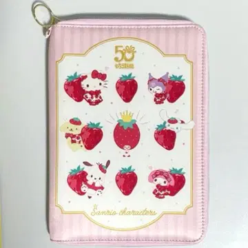 [ 새상품급 ] 산리오 딸기신문 50주년 한정판 멀티 케이스 파우치 키티