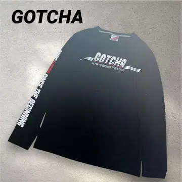 GOTCHA 블랙 롱 슬리브 T셔츠