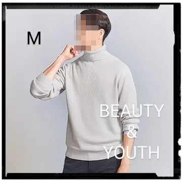 [새상품급] 머신 워셔블 울 믹스 아제 터틀넥