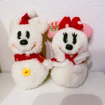 도쿄 디즈니 리조트 크리스마스 2008 미키 미니 봉제 인형 세트