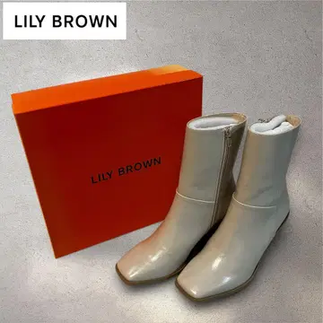 Lily Brown 부츠 박스 포함 스퀘어토 아이보리 S 23cm 상당