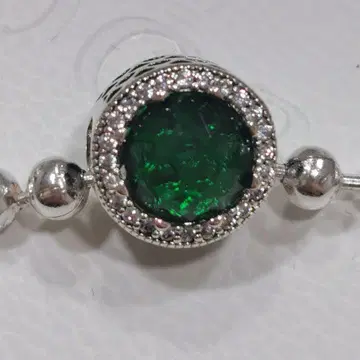 Pandora 참 에메랄드 그린 목걸이 실버 925