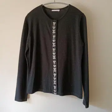 EL MIDAS 비쥬 부착 블랙 가디건