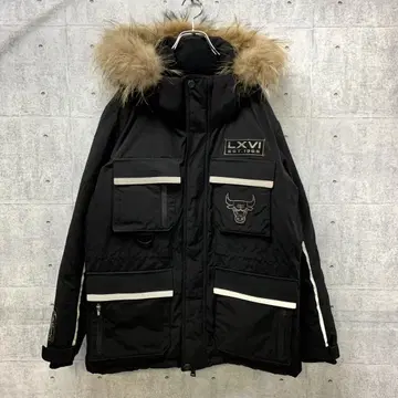 am5185 NBA 다운 자켓 블랙 M 시카고 불스