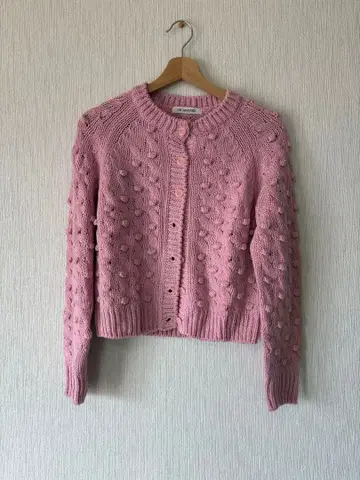 samoyed 모자 꽁지 니트 가디건 pink