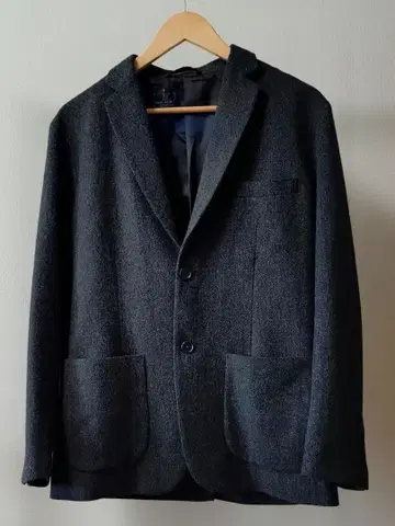 [새상품급] 무인양품 울 혼방 테일러드 자켓 M 차콜 그레이 완판템