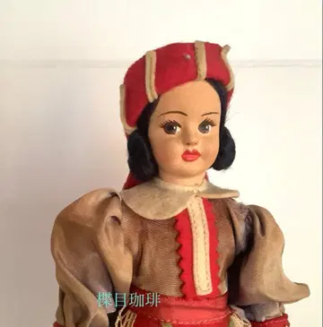 렌치 인형 이탈리아제 택 포함 앤티크 햇볕 얼룩 데미지 작음