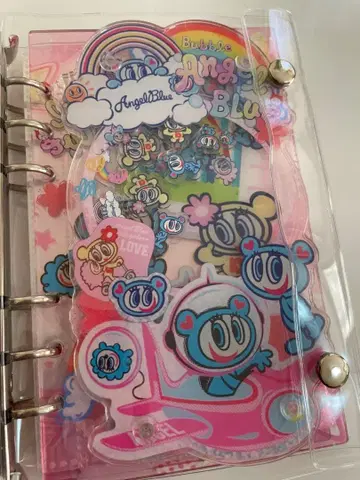 엔젤 블루 A6 바스락 노트 씰북 바인더