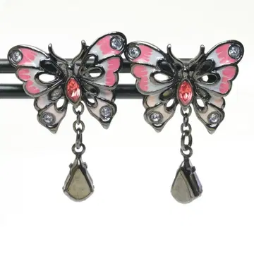 안나수이 ANNASUI 버터플라이 귀걸이 스윙 핑크 퍼플