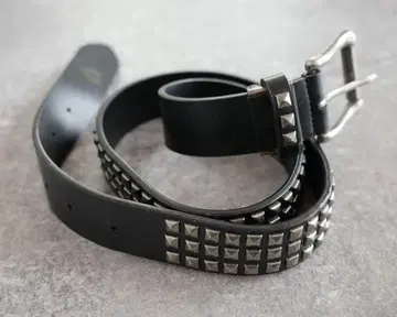 3연 스터드 블랙 가죽 벨트 CV 남성용 구제 의류