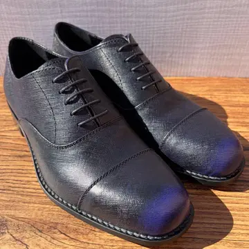 [ 미사용 ] 파드로네 스트레이트 팁 25cm 네이비 내피 가죽 신발