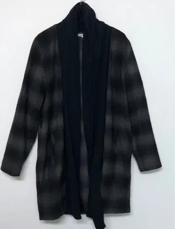 semantic design 구제 체크 무늬 롱 가운 가디건