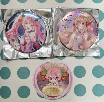 [ 새상품 ] 3개 세트 하츠네 미쿠 캔뱃지 히로하코 벚꽃미쿠
