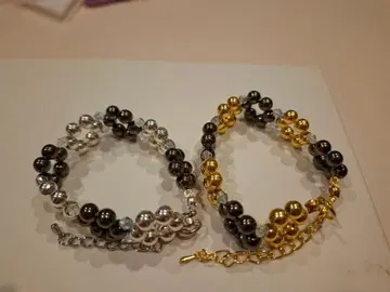 팔찌 세트 (블랙, 실버, 골드)