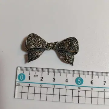 마카사이트 브로치 실버