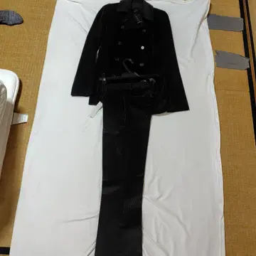 블랙 벨벳 더블 브레스트 수트 셋업