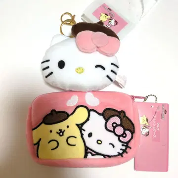 헬로키티 폼폼푸딩 마스코트 키링 멀티 티슈 케이스