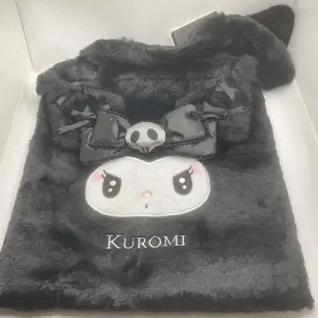 GRL 쿠로미 블랙 퍼 토트백 리본 산리오 심야의 멜로쿠로