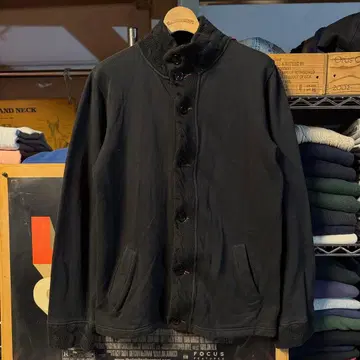 GAIJIN MADE 가이진메이드 버튼 맨투맨 가디건 블랙