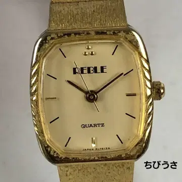 PEBLE 페블 손목시계 쿼츠 골드 스퀘어 빈티지 스타일