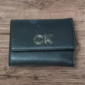 [ 새상품급 ] 즉시 구매 OK CK 블랙 가죽 삼단 지갑