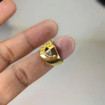 D 시갈 925 링 표범 패턴 에나멜 피라미드 셰이프