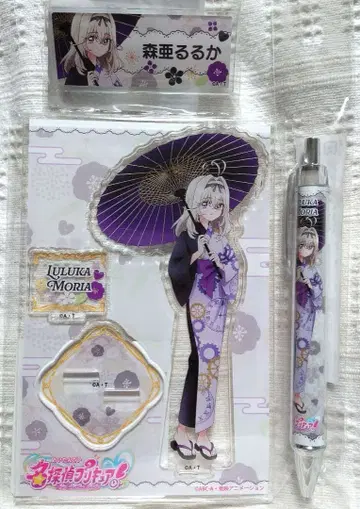 명탐정 프리큐어 극락탕 아크릴 스탠드 볼펜 모리 아루루카