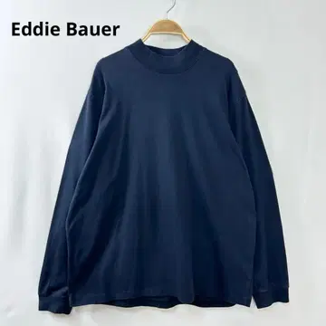 에디 바우어 모크넥 긴팔 티셔츠 롱티 네이비 S55b