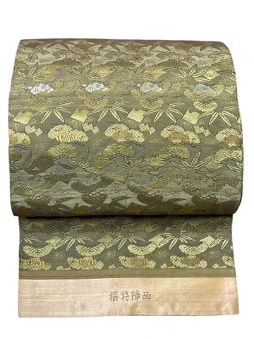 S54 앤티크 마루 오비 니시진 특선 당초꽃 순수 실크