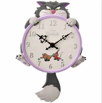 디즈니 스토어 루시퍼 벽시계 시계 신데렐라 잭 & 가스