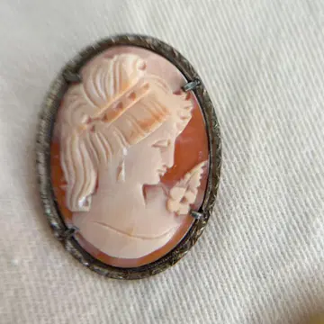 쉘 카메오 브로치 목걸이 탑 펜던트