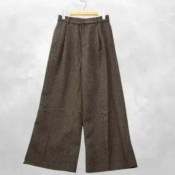 예카베카 x 오자키 사요코 트위드 스트레이트 팬츠 울 턱 팬츠