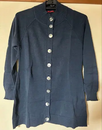 요크랜드 네이비 싸개 단추 가디건 M 사이즈 코튼