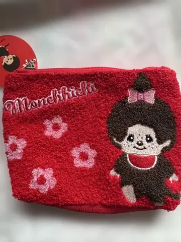 몬치치 사가 자수 빅 페이스 파우치 여성 소품