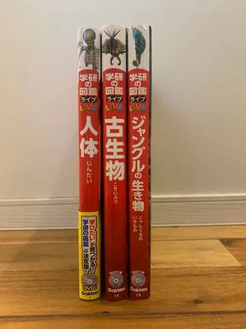 학습연구사 도감 LIVE 3권 세트 (인체, 고생물 부속 DVD 포함)