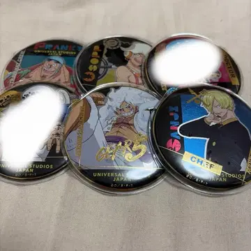 원피스 USJ 캔뱃지! 루피 니카 상디 등