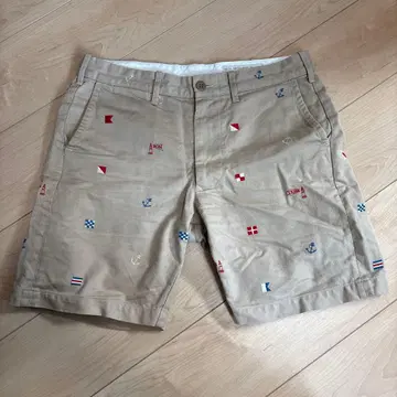 본쿠라 자수 숏팬츠 32 베이지