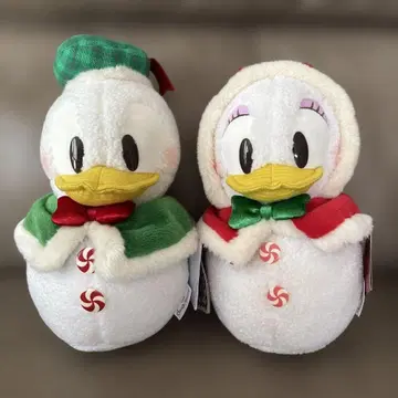 도쿄 디즈니 리조트 도날드와 데이지 봉제 인형 세트 크리스마스 눈사람