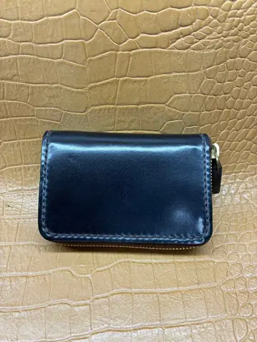 올드 호윈 코도반 스탬프 없음 가죽 공예 한 장 컴팩트 지갑